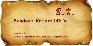 Bradean Krisztián névjegykártya